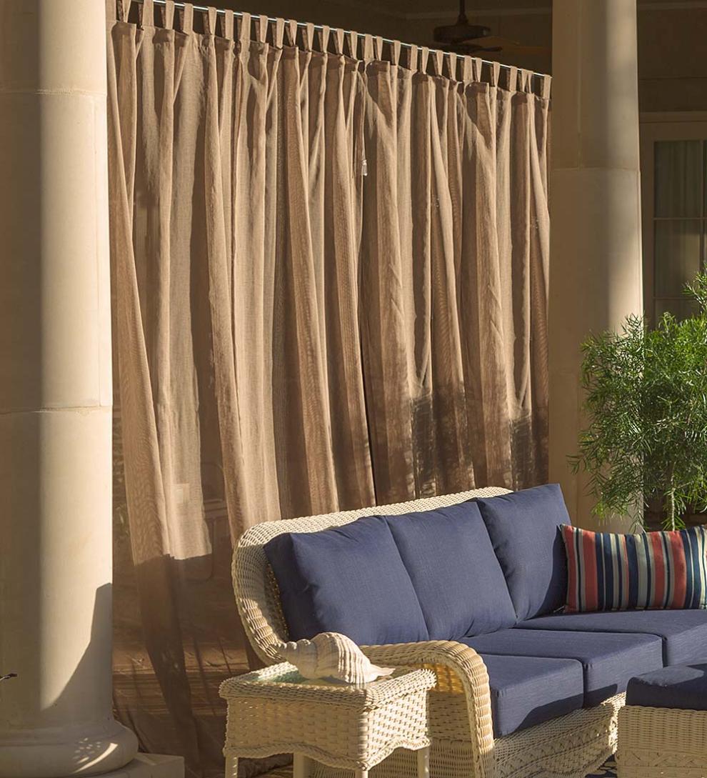 Plow &amp; Hearth Outdoor Curtains | Outdoor Living Shenandoah Outdoor Sunspun Tab Top Outdoor Curtain