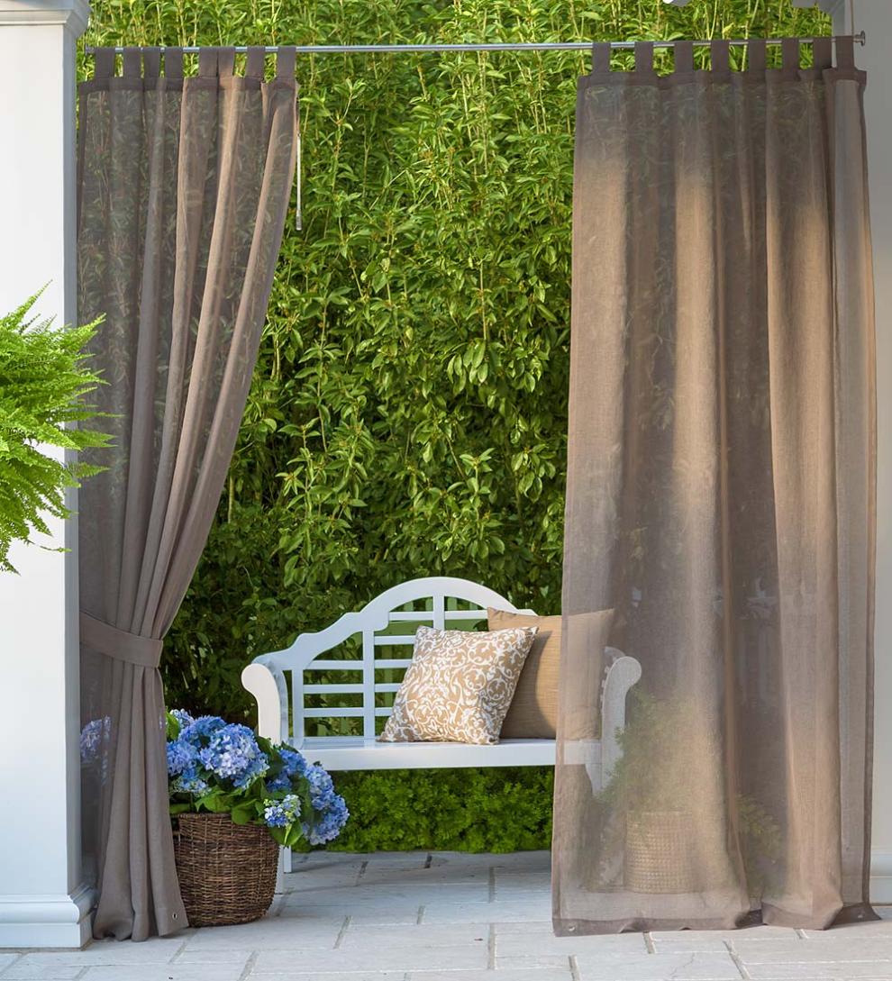 Plow &amp; Hearth Outdoor Curtains | Outdoor Living Shenandoah Outdoor Sunspun Tab Top Outdoor Curtain