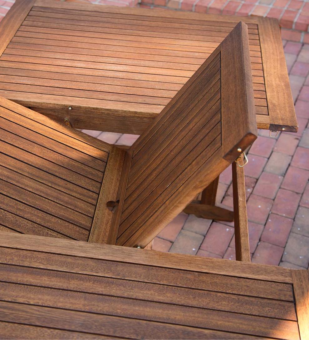 Plow &amp; Hearth Outdoor Dining | Outdoor Living Lancaster Outdoor Furniture Collection, Eucalyptus Wood Extension Table And 6 Chairs