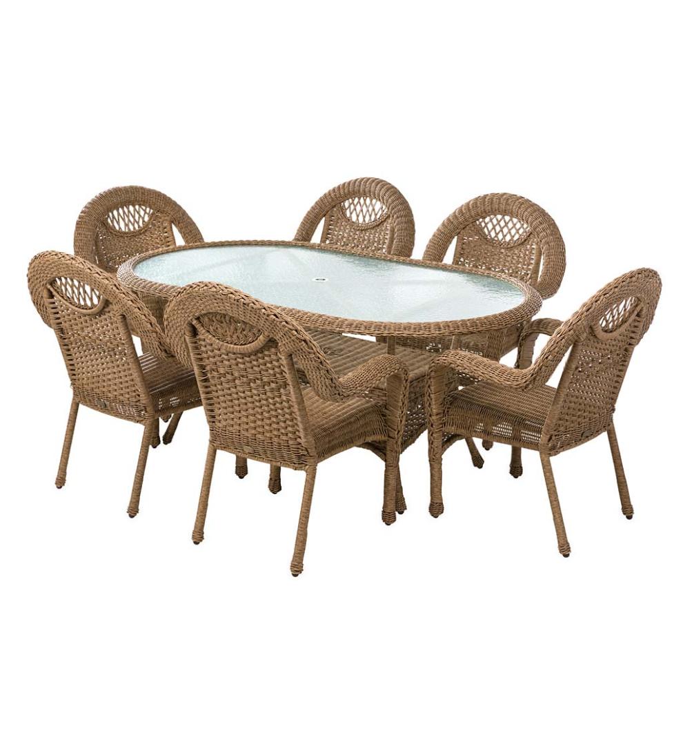 Plow &amp; Hearth Outdoor Dining | Outdoor Living Prospect Hill Oval Dining Table And Chairs