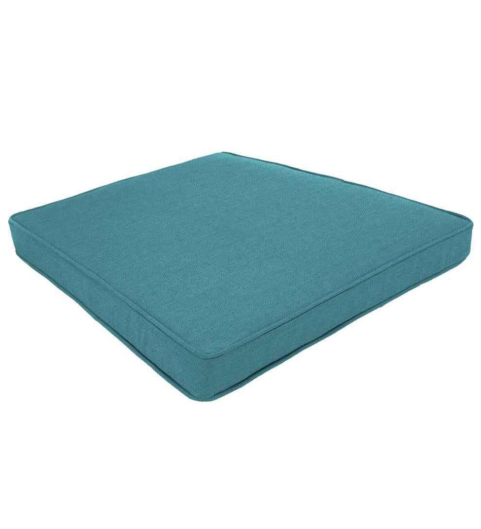 Plow &amp; Hearth Outdoor Furniture Cushions | Outdoor Living Deluxe Polyester Chair/Rocker Seat Cushion, Prospect Hill - Midnight Navy