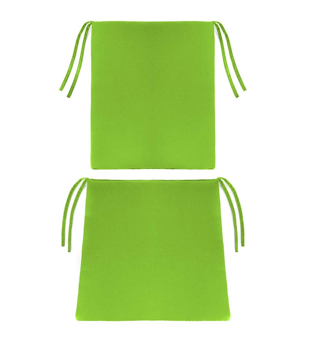 Plow &amp; Hearth Outdoor Furniture Cushions | Outdoor Living Polyester Classic Rocking Chair Cushions With Ties - Leaves