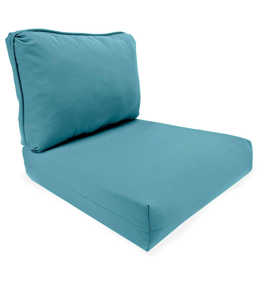 Plow &amp; Hearth Outdoor Furniture Cushions | Outdoor Living Seat And Back Replacement Cushions For Claremont, Prospect Hill And Urbanna Furniture Collections, Set Of 2 - Midnight Navy