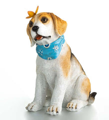 Plow &amp; Hearth Outdoor Lamps &amp; Lighting | Outdoor Living Beagle Puppy With Solar Butterfly Garden Statue