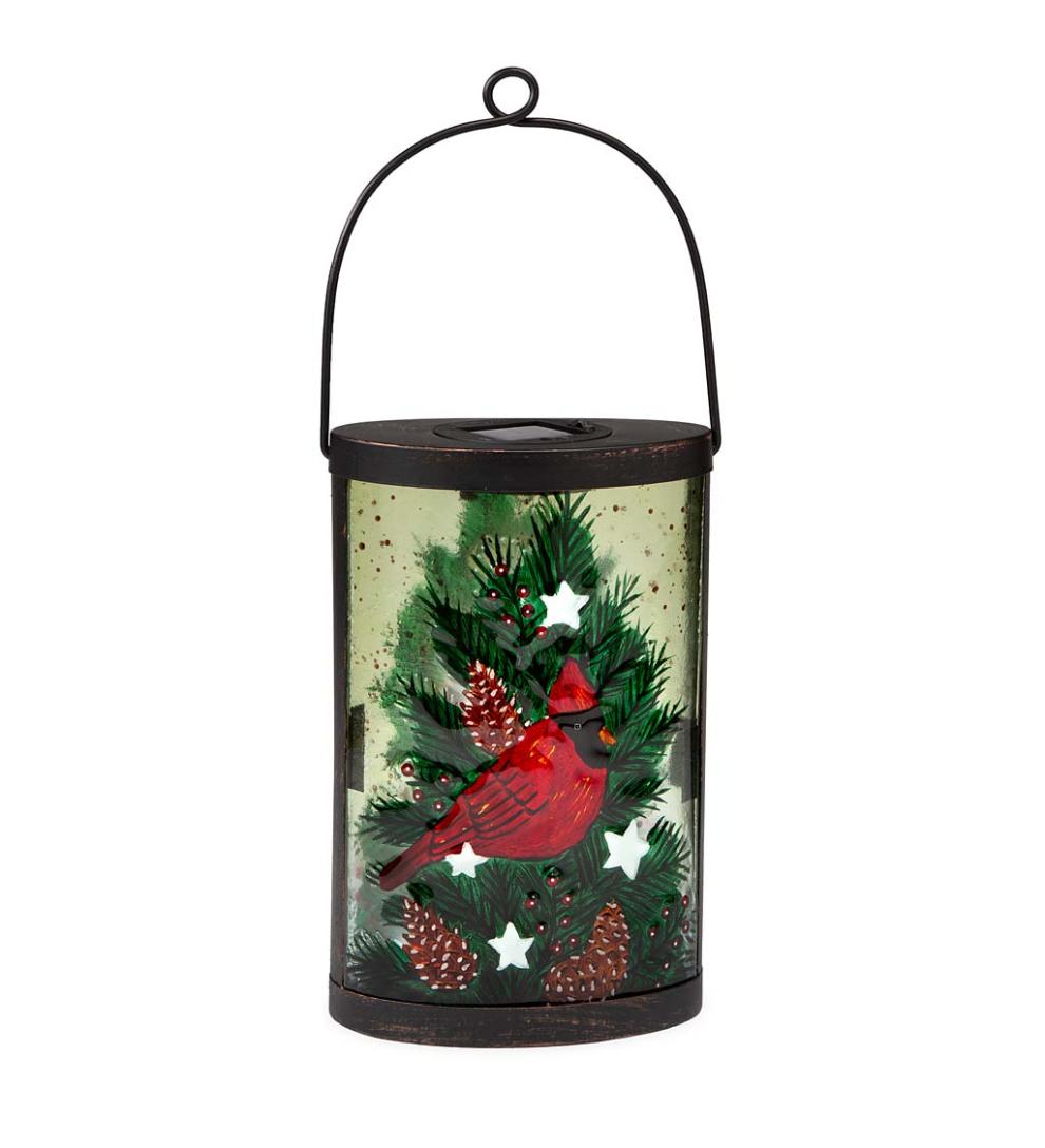 Plow &amp; Hearth Outdoor Lamps &amp; Lighting | Outdoor Living Cardinal And Spruce Solar Glass Lantern