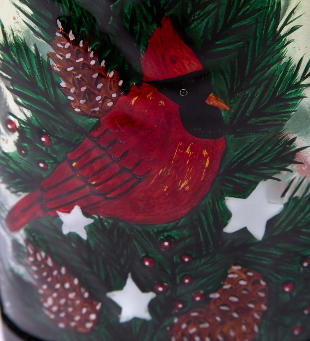 Plow &amp; Hearth Outdoor Lamps &amp; Lighting | Outdoor Living Cardinal And Spruce Solar Glass Lantern