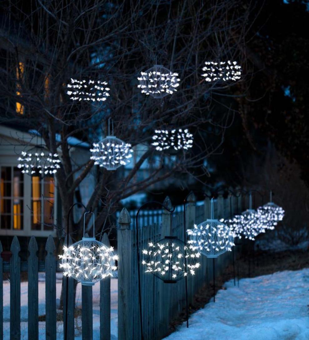 Plow &amp; Hearth Outdoor Lamps &amp; Lighting | Outdoor Living Green Solar Star Lanterns