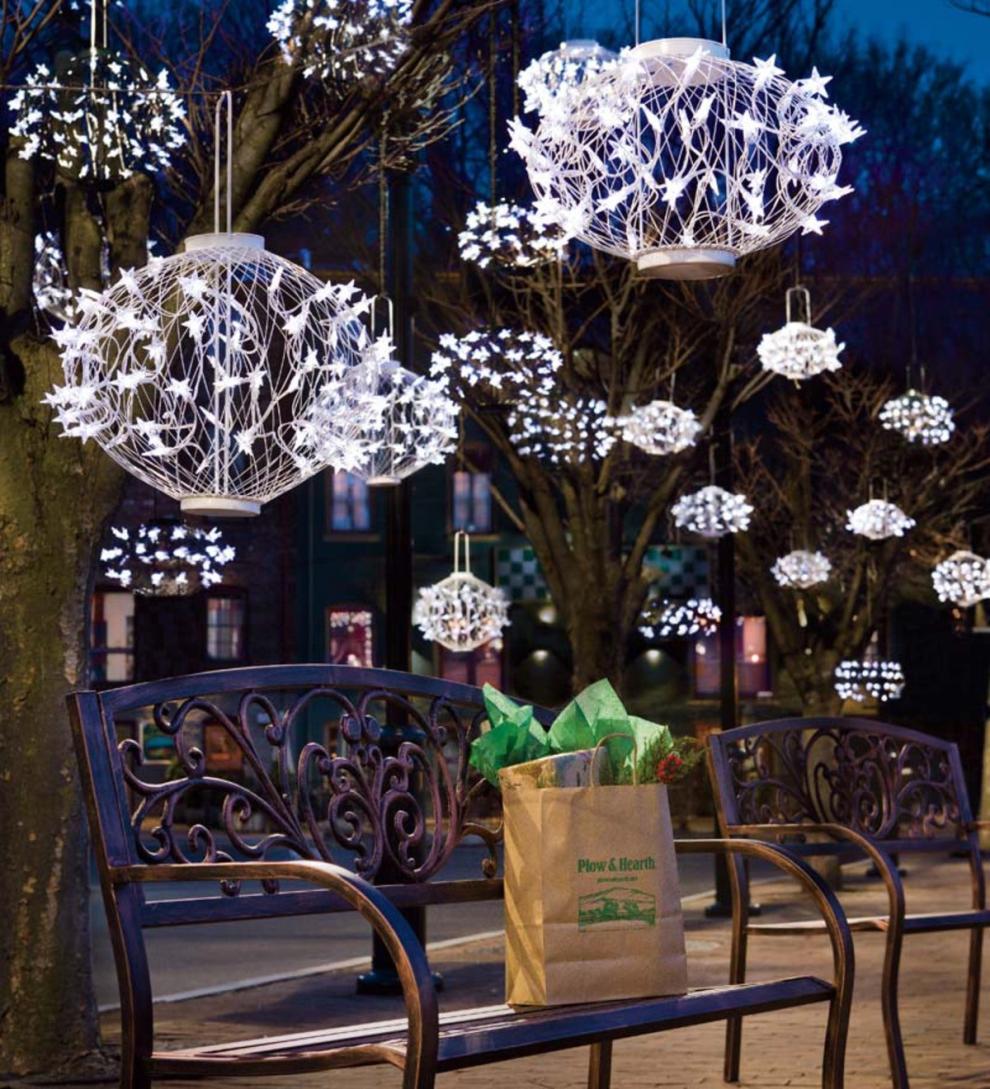 Plow &amp; Hearth Outdoor Lamps &amp; Lighting | Outdoor Living Green Solar Star Lanterns