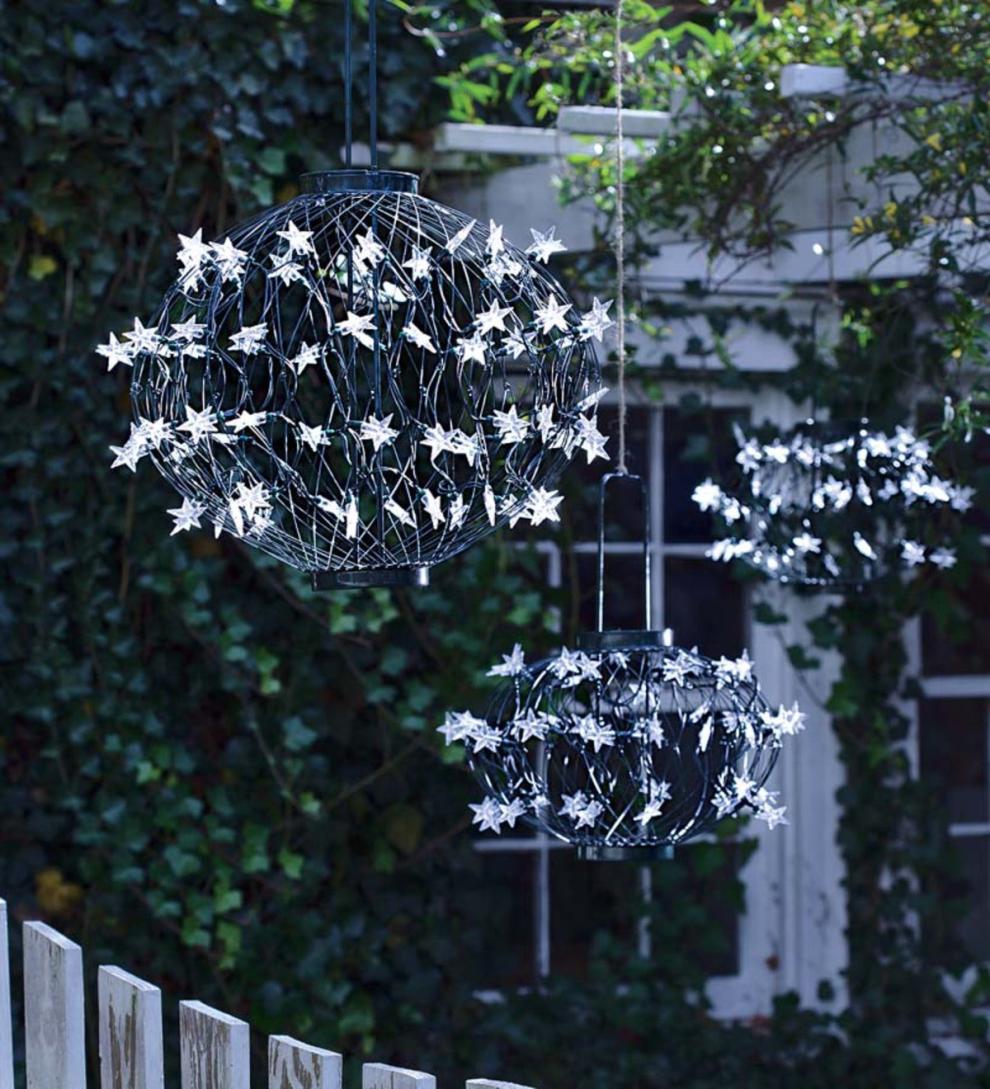 Plow &amp; Hearth Outdoor Lamps &amp; Lighting | Outdoor Living Green Solar Star Lanterns