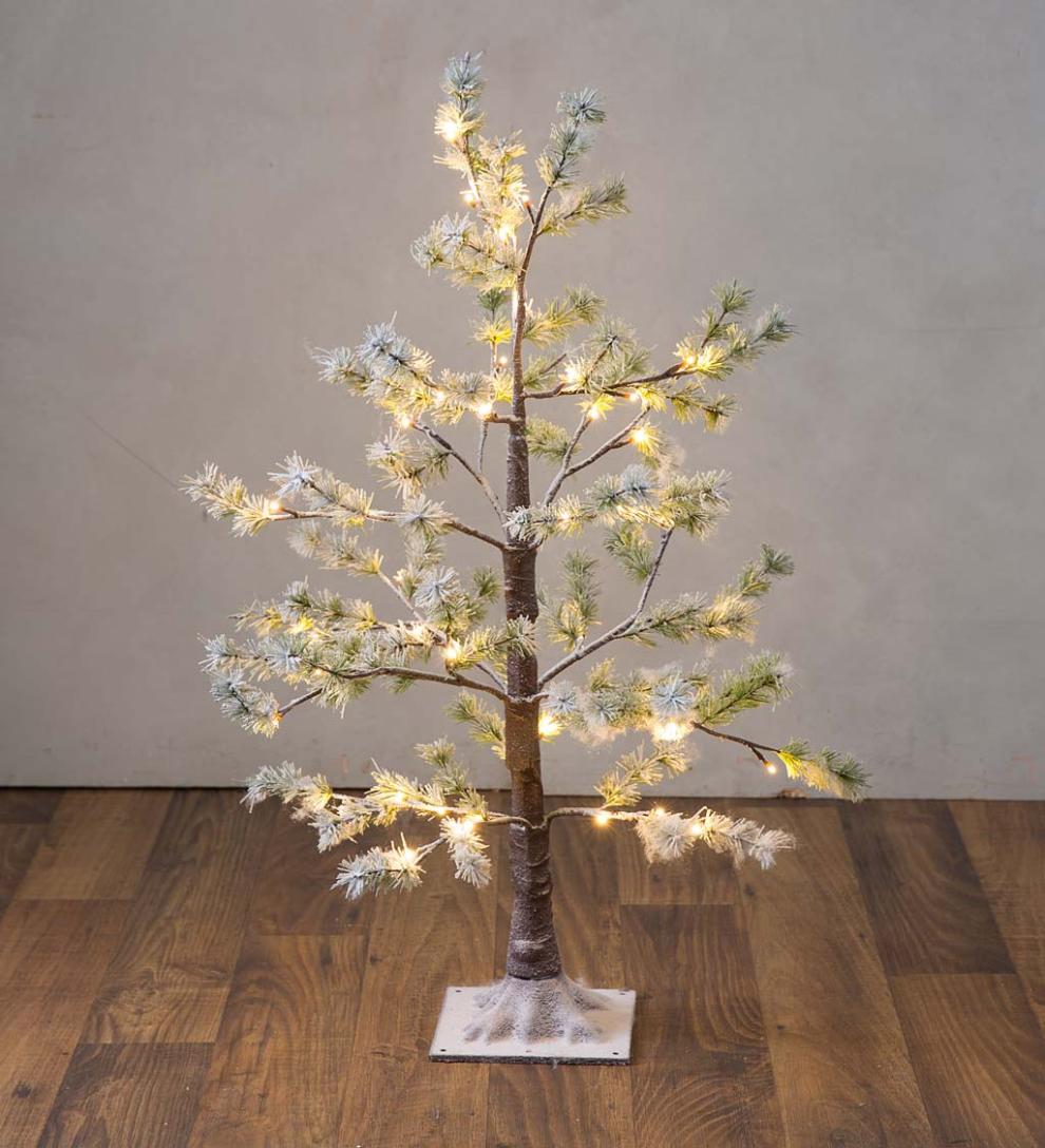 Plow &amp; Hearth Outdoor Lamps &amp; Lighting | Outdoor Living Indoor/Outdoor Lighted Snowy Pine Tree