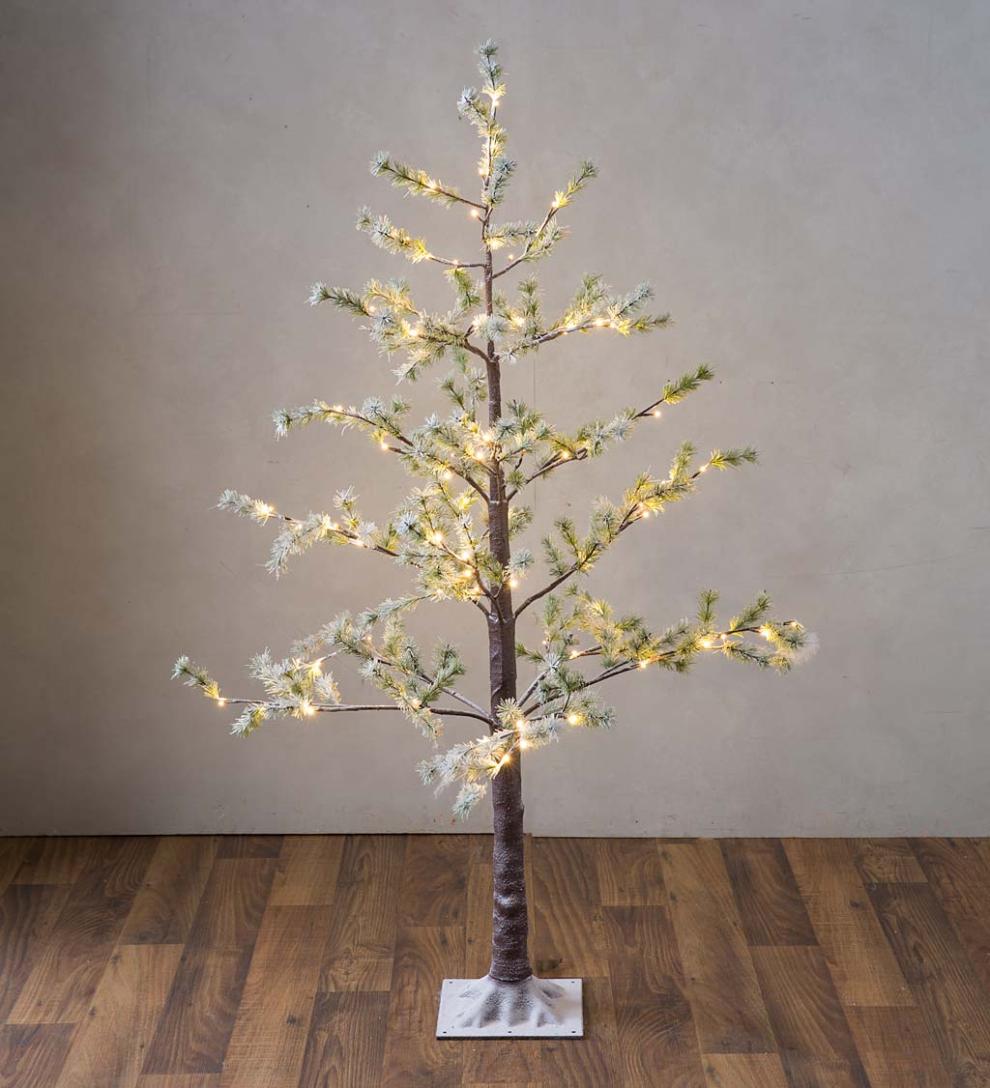 Plow &amp; Hearth Outdoor Lamps &amp; Lighting | Outdoor Living Indoor/Outdoor Lighted Snowy Pine Tree