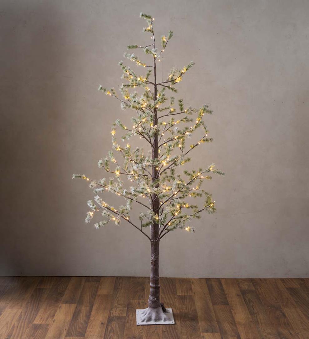 Plow &amp; Hearth Outdoor Lamps &amp; Lighting | Outdoor Living Indoor/Outdoor Lighted Snowy Pine Tree