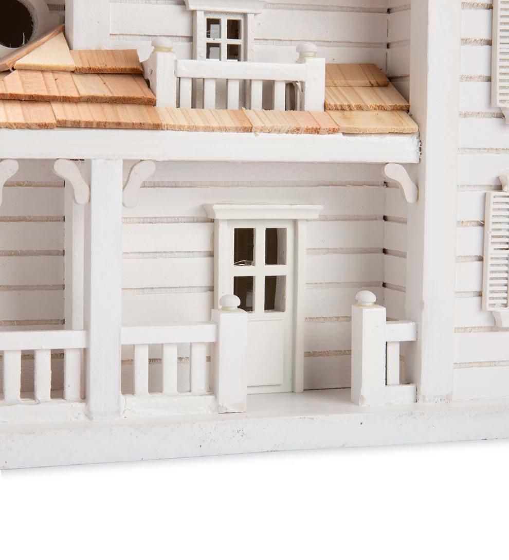 Plow &amp; Hearth Outdoor Lamps &amp; Lighting | Outdoor Living Kingsgate Cottage Lighted Birdhouse And Pedestal Pole Set