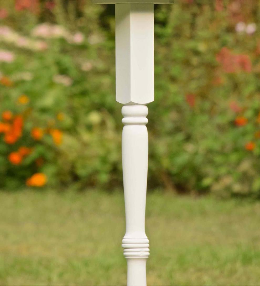 Plow &amp; Hearth Outdoor Lamps &amp; Lighting | Outdoor Living Kingsgate Cottage Lighted Birdhouse And Pedestal Pole Set