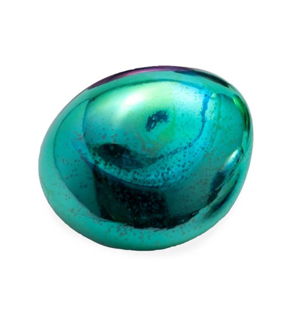 Plow &amp; Hearth Outdoor Lamps &amp; Lighting | Outdoor Living Lighted Art Glass Decorative Glowing Garden Rocks - Blue