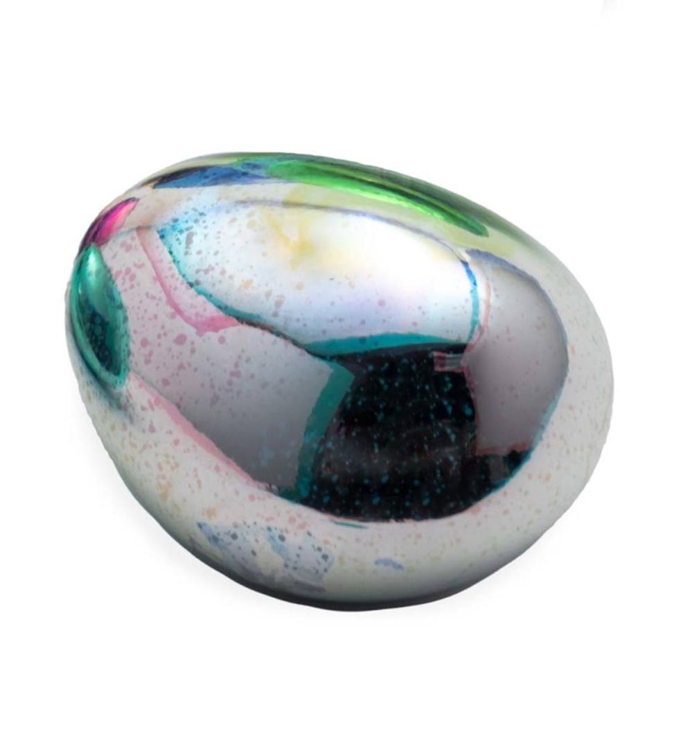 Plow &amp; Hearth Outdoor Lamps &amp; Lighting | Outdoor Living Lighted Art Glass Decorative Glowing Garden Rocks - Blue