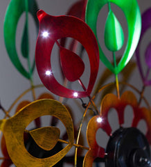 Plow &amp; Hearth Outdoor Lamps &amp; Lighting | Outdoor Living Multicolor Lily Flower Solar Wind Spinner - Multi