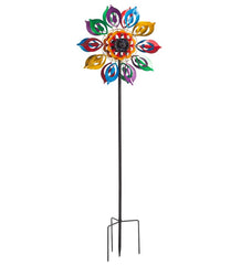 Plow &amp; Hearth Outdoor Lamps &amp; Lighting | Outdoor Living Multicolor Lily Flower Solar Wind Spinner - Multi