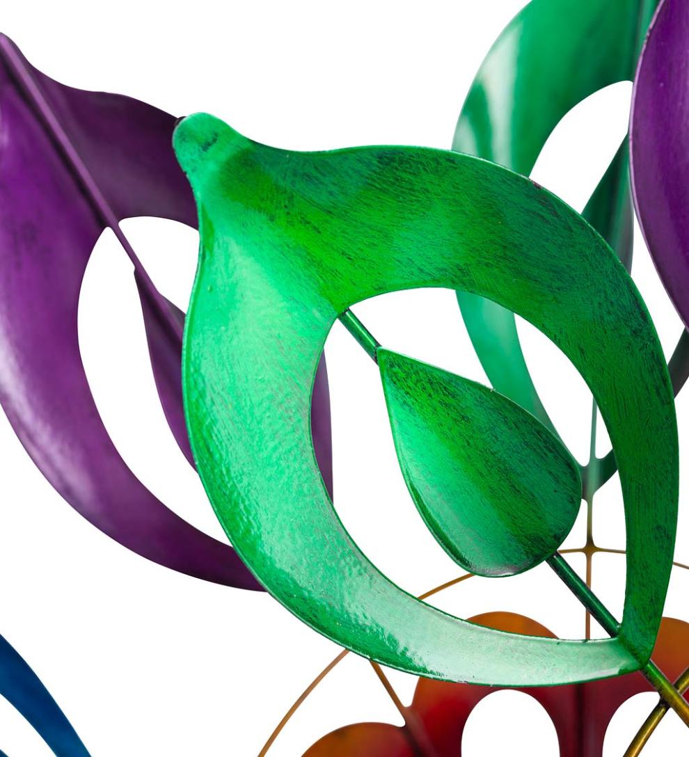 Plow &amp; Hearth Outdoor Lamps &amp; Lighting | Outdoor Living Multicolor Lily Flower Solar Wind Spinner - Multi