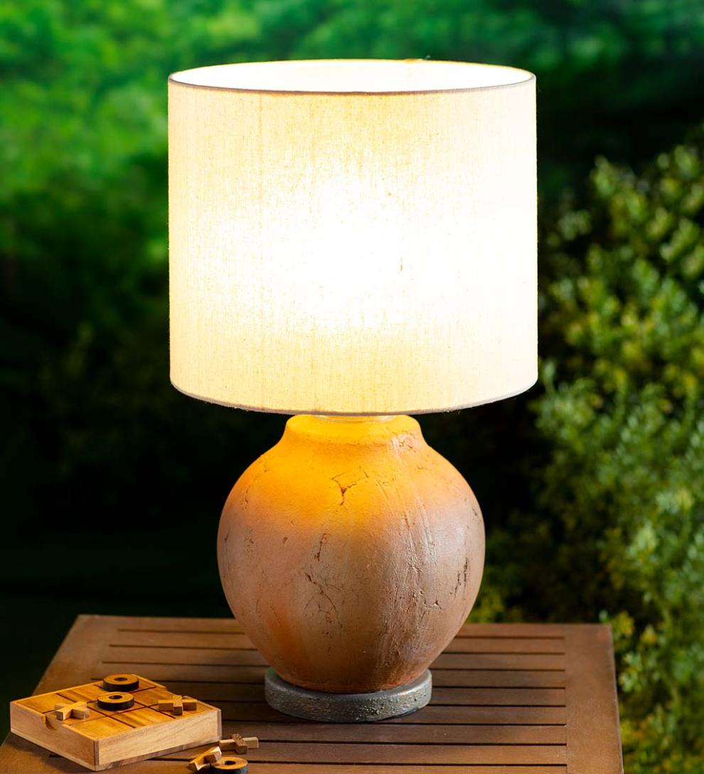 Plow &amp; Hearth Outdoor Lamps &amp; Lighting | Outdoor Living Outdoor Terra Cotta Style Table Lamp
