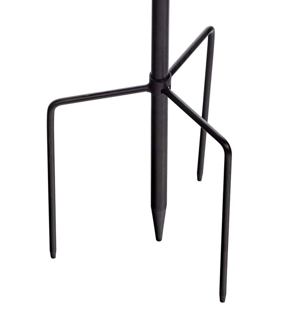 Plow &amp; Hearth Outdoor Lamps &amp; Lighting | Outdoor Living Solar Lighted Led Flower Metal Wind Spinner With Bi-Direction Rotors - Antique