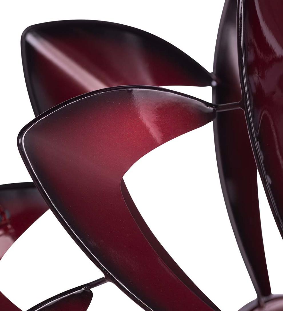 Plow &amp; Hearth Outdoor Lamps &amp; Lighting | Outdoor Living Solar Lighted Led Flower Metal Wind Spinner With Bi-Direction Rotors - Antique