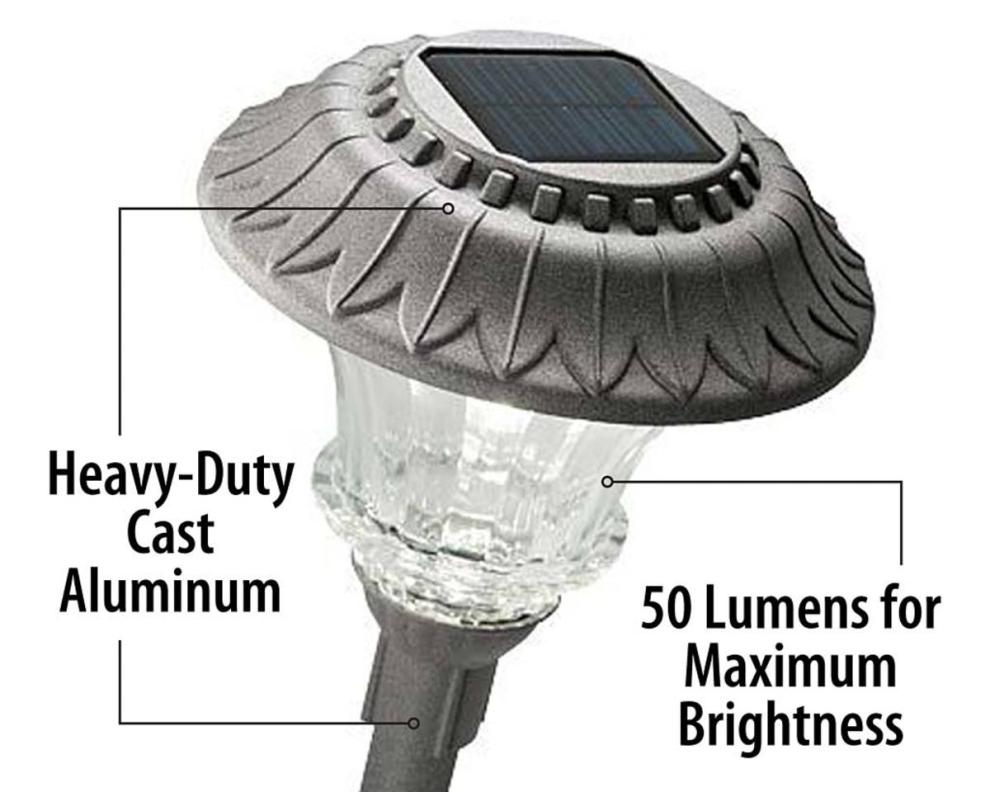 Plow &amp; Hearth Outdoor Lamps &amp; Lighting | Outdoor Living Super-Bright Solar Led Path Lights, Set Of 4 - Black