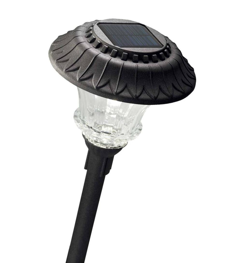 Plow &amp; Hearth Outdoor Lamps &amp; Lighting | Outdoor Living Super-Bright Solar Led Path Lights, Set Of 4 - Black