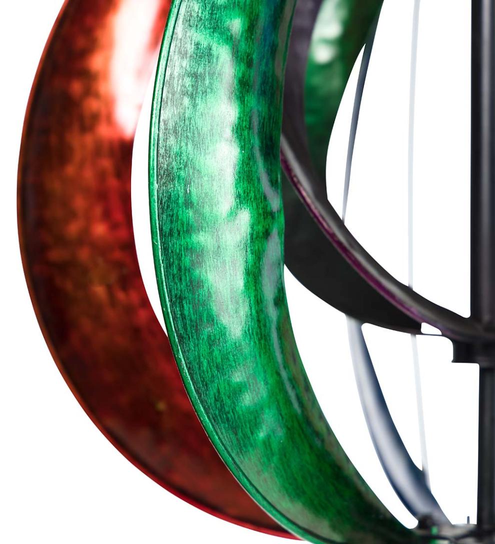 Plow &amp; Hearth Outdoor Lamps &amp; Lighting | Outdoor Living Water Misting Garden Wind Spinner - Verdigris Copper