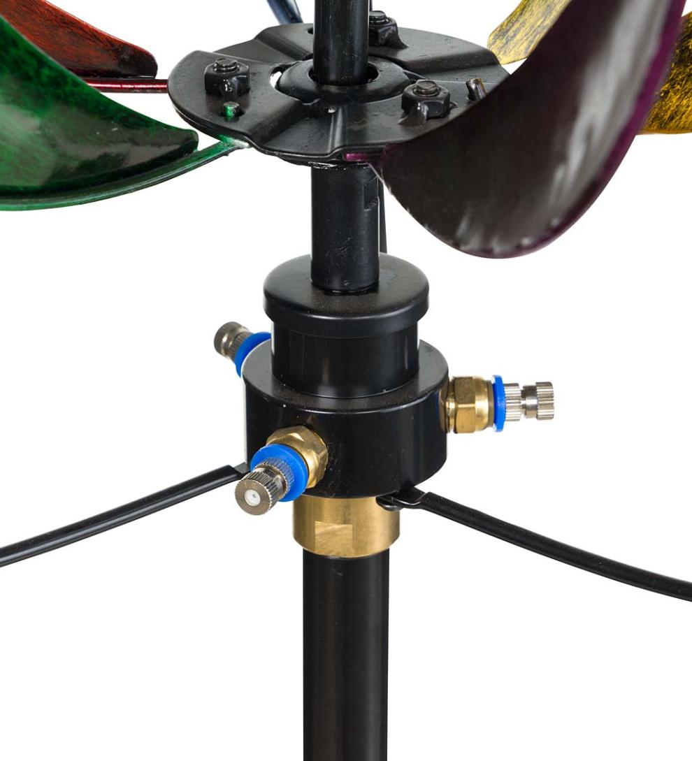 Plow &amp; Hearth Outdoor Lamps &amp; Lighting | Outdoor Living Water Misting Garden Wind Spinner - Verdigris Copper