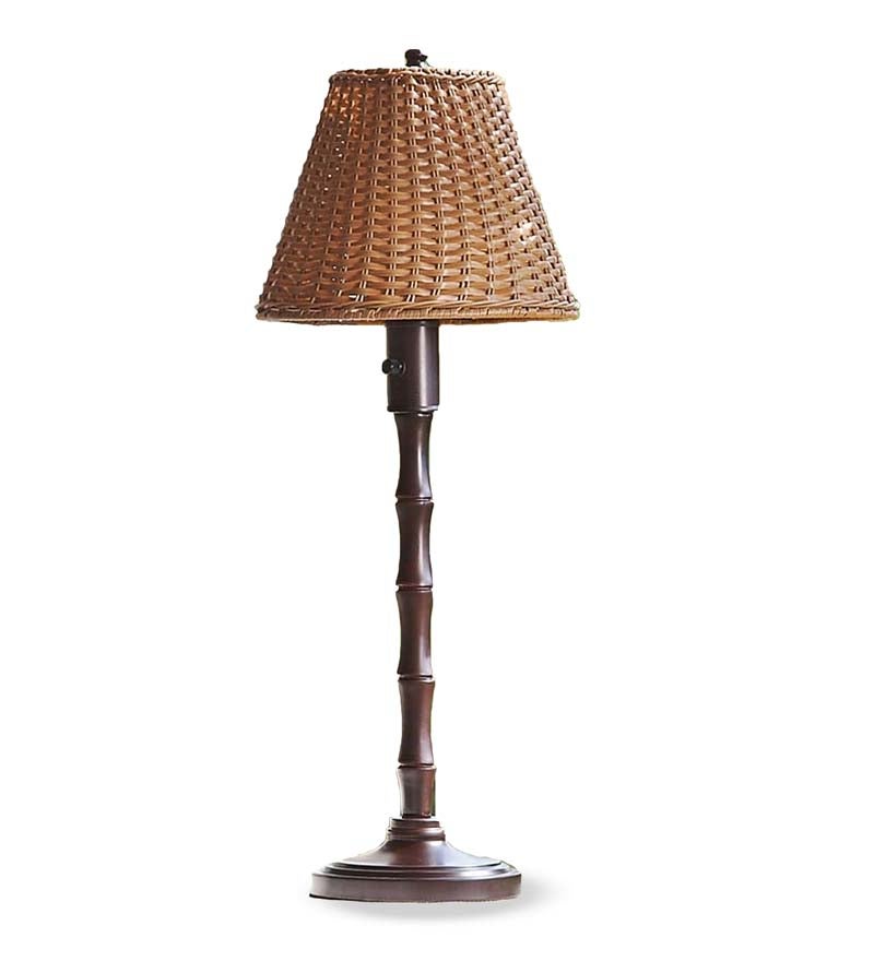 Plow &amp; Hearth Outdoor Lamps &amp; Lighting | Outdoor Living Waterproof Outdoor Wicker Lamp