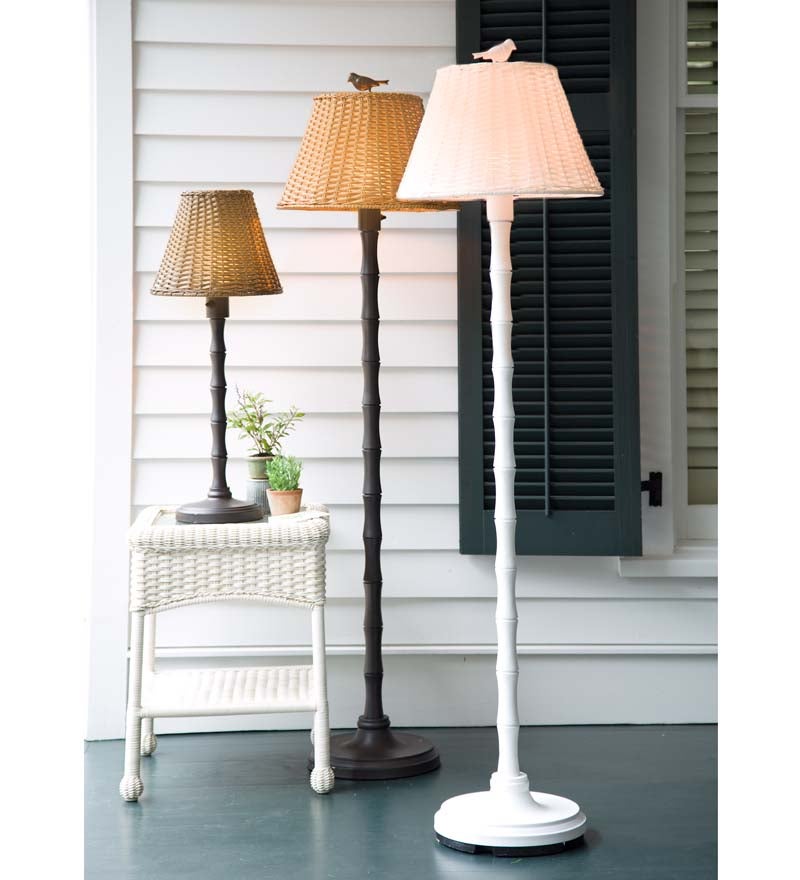 Plow &amp; Hearth Outdoor Lamps &amp; Lighting | Outdoor Living Waterproof Outdoor Wicker Lamp