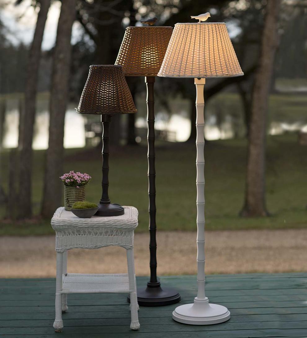 Plow &amp; Hearth Outdoor Lamps &amp; Lighting | Outdoor Living Waterproof Outdoor Wicker Lamp