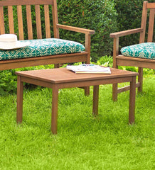 Plow &amp; Hearth Outdoor Seating Sets | Outdoor Living Lancaster Eucalyptus Outdoor Seating, 4-Piece Set - Natural