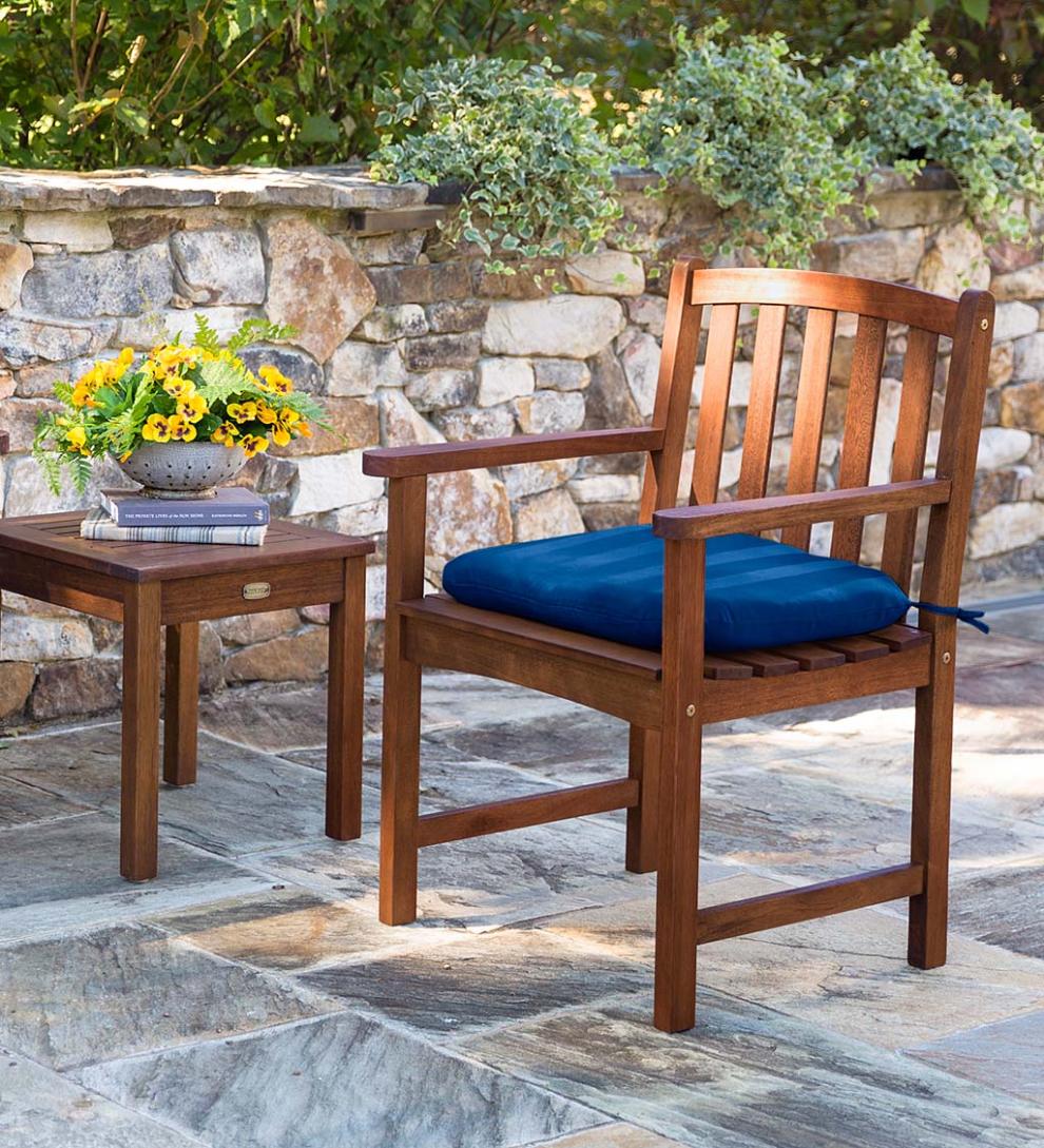 Plow &amp; Hearth Outdoor Seating Sets | Outdoor Living Lancaster Eucalyptus Outdoor Seating, 4-Piece Set - Natural