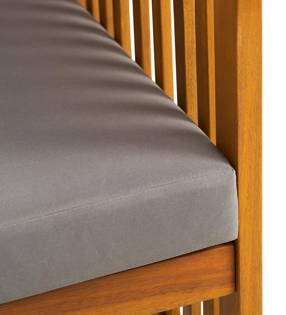 Plow &amp; Hearth Outdoor Seating Sets | Outdoor Living Mission Style Acadia Wood Outdoor Seating Set With Cushions - Natural