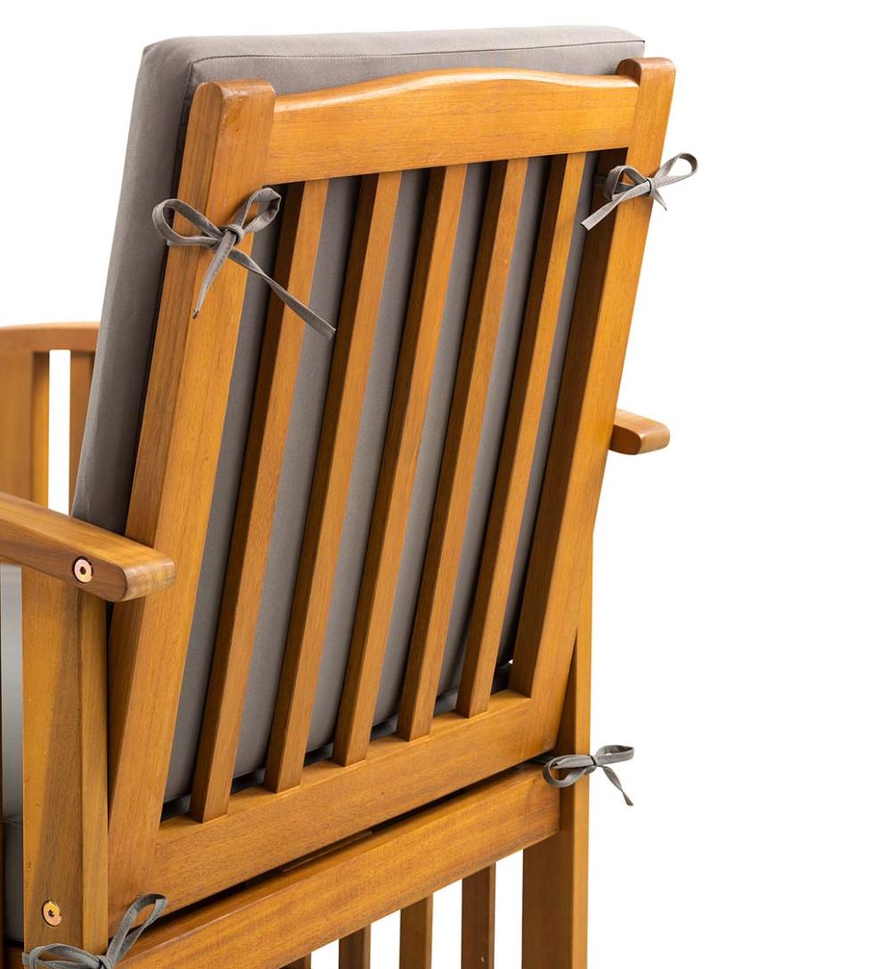 Plow &amp; Hearth Outdoor Seating Sets | Outdoor Living Mission Style Acadia Wood Outdoor Seating Set With Cushions - Natural