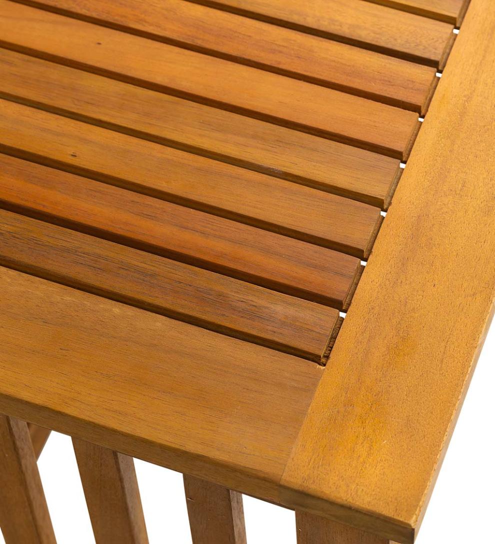 Plow &amp; Hearth Outdoor Seating Sets | Outdoor Living Mission Style Acadia Wood Outdoor Seating Set With Cushions - Natural