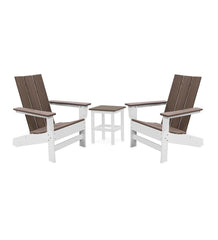 Plow &amp; Hearth Outdoor Side Tables | Outdoor Living May River Outdoor Seating 3-Piece Set - Coastal Gray/White