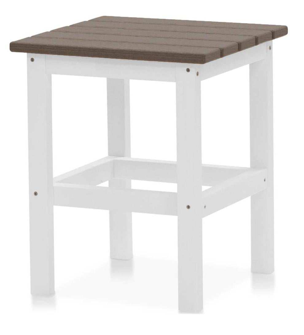 Plow &amp; Hearth Outdoor Side Tables | Outdoor Living May River Outdoor Side Table - Coastal Gray/White