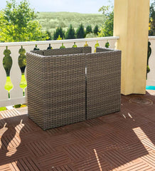 Plow &amp; Hearth Outdoor Wicker | Outdoor Living Compact Modular Wicker Seating Set With Multiple Configurations - Antique Brown