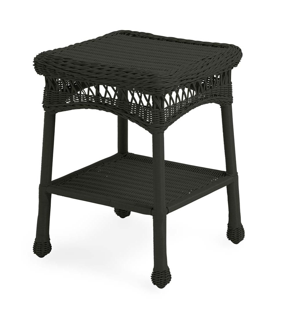Plow &amp; Hearth Outdoor Wicker | Outdoor Living Easy Care Resin Wicker Rocker And End Table