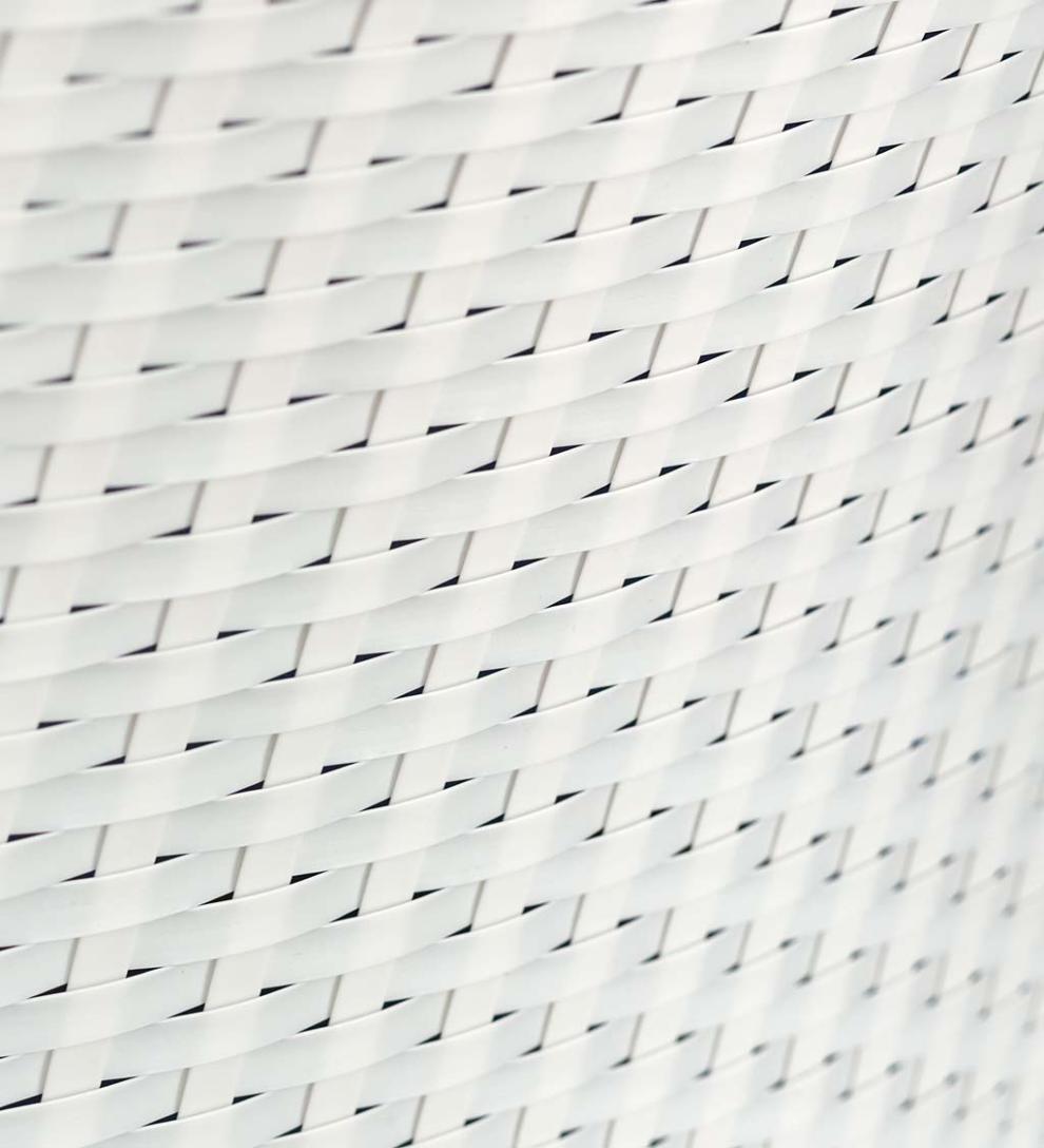 Plow &amp; Hearth Outdoor Wicker | Outdoor Living Five Piece White Wicker Patio Furniture Set With Cushions - White