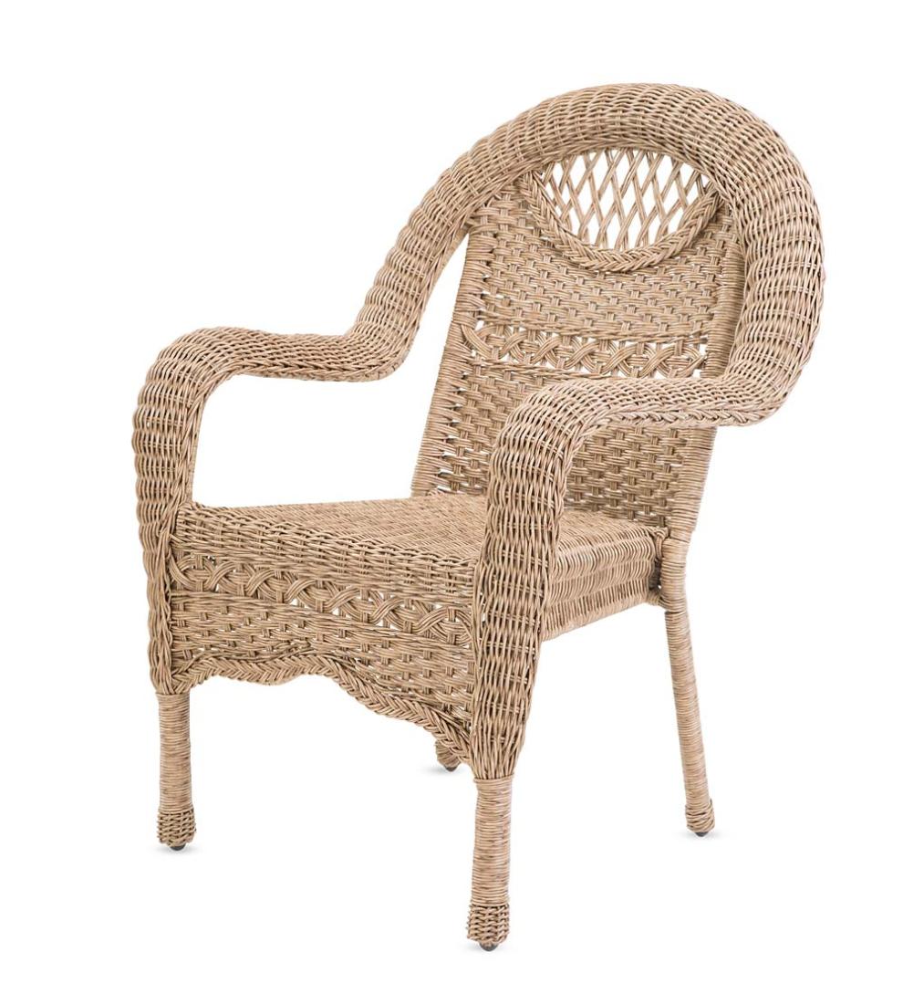 Plow &amp; Hearth Outdoor Wicker | Outdoor Living Prospect Hill Round Dining Table And Chairs