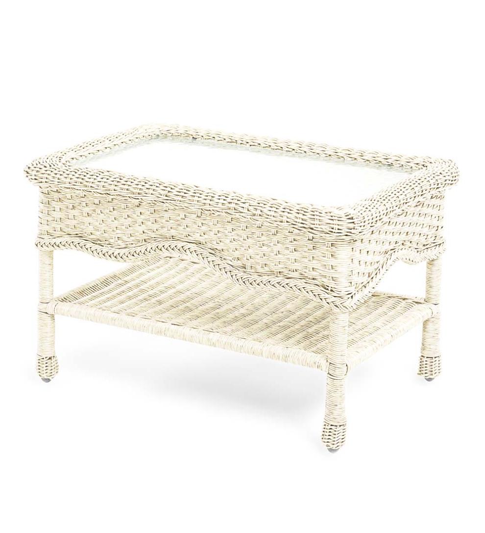 Plow &amp; Hearth Outdoor Wicker | Outdoor Living Prospect Hill Wicker Settee Set