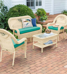 Plow &amp; Hearth Outdoor Wicker | Outdoor Living Prospect Hill Wicker Settee Set