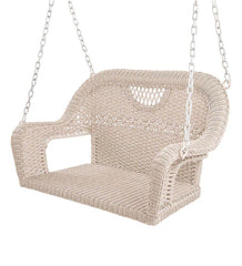 Plow &amp; Hearth Outdoor Wicker | Outdoor Living Prospect Hill Wicker Swing - Cloud White