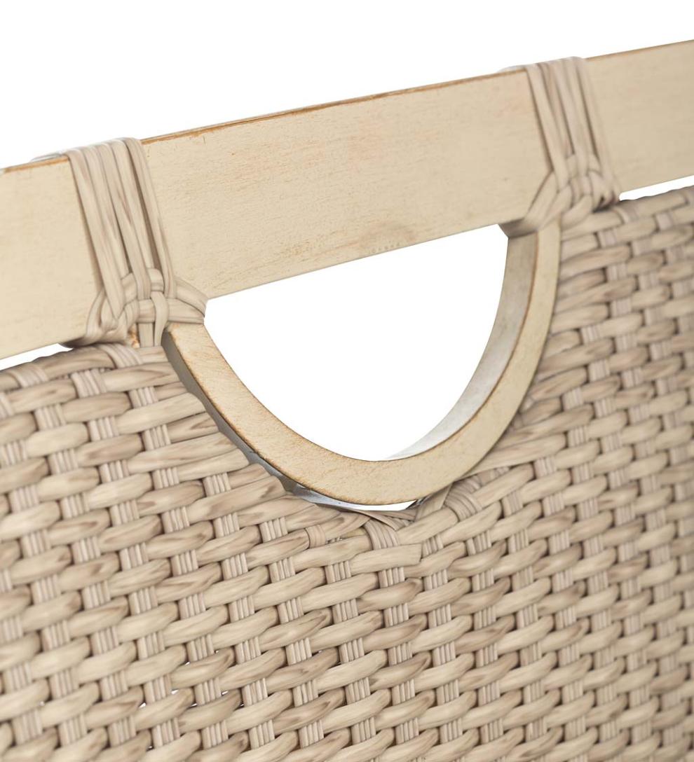 Plow &amp; Hearth Outdoor Wicker | Outdoor Living Urbanna Premium Wicker Collection In Driftwood With Luxury Cushions