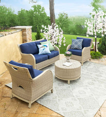 Plow &amp; Hearth Outdoor Wicker | Outdoor Living Urbanna Premium Wicker Collection In Driftwood With Luxury Cushions