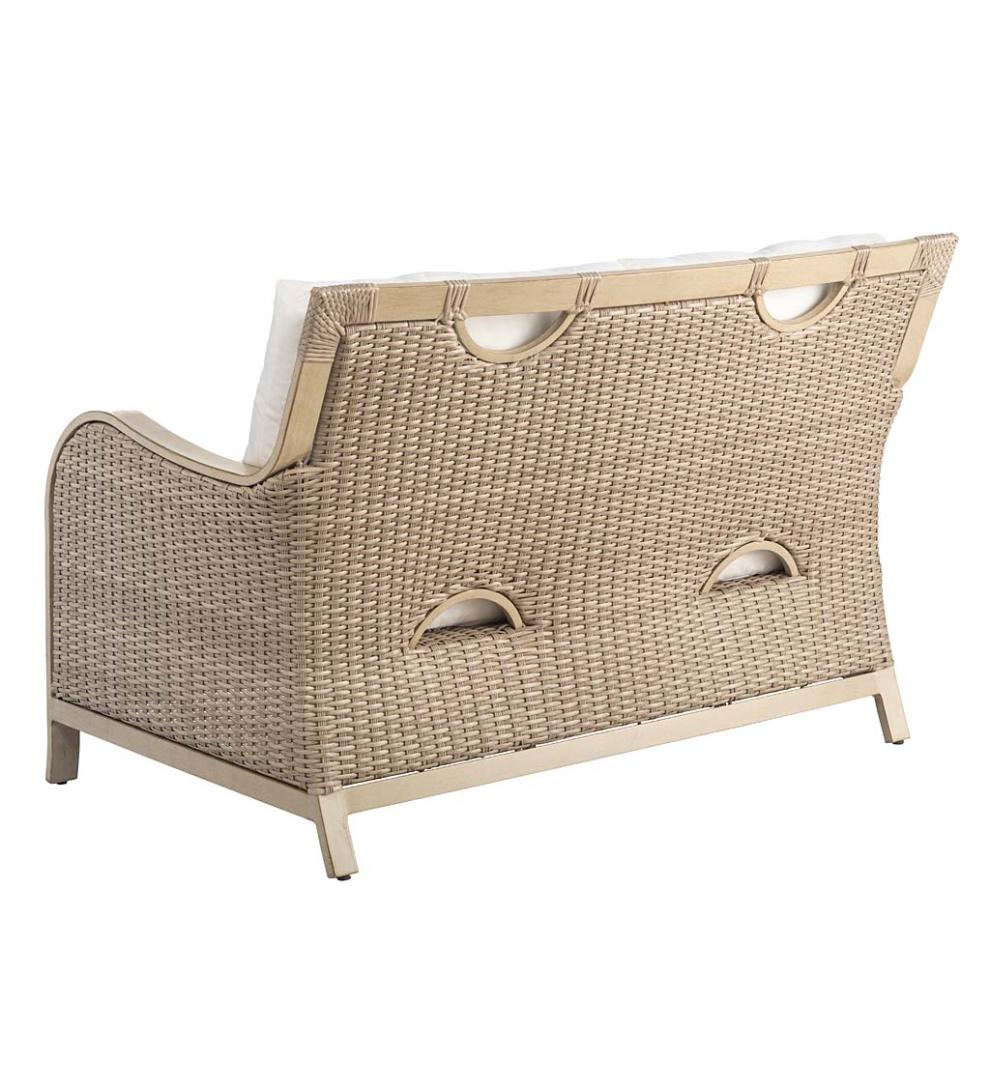 Plow &amp; Hearth Outdoor Wicker | Outdoor Living Urbanna Premium Wicker Collection In Driftwood With Luxury Cushions